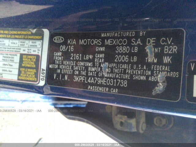 Photo 8 VIN: 3KPFL4A79HE031738 - KIA FORTE 