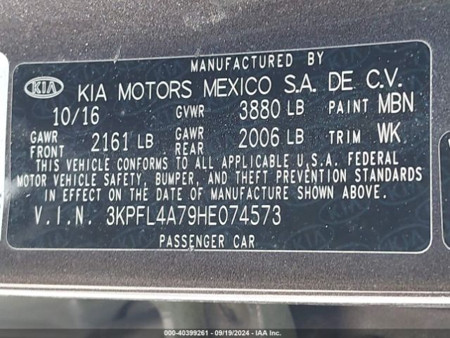 Photo 8 VIN: 3KPFL4A79HE074573 - KIA FORTE 