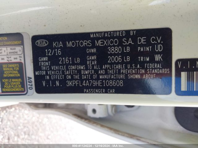 Photo 8 VIN: 3KPFL4A79HE108608 - KIA FORTE 