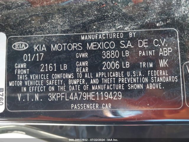 Photo 8 VIN: 3KPFL4A79HE119429 - KIA FORTE 