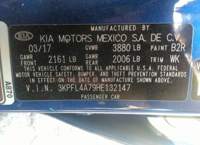 Photo 8 VIN: 3KPFL4A79HE132147 - KIA FORTE 