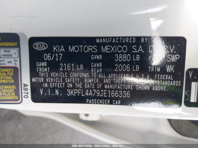 Photo 8 VIN: 3KPFL4A79JE166336 - KIA FORTE 