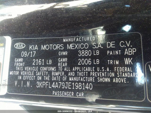 Photo 8 VIN: 3KPFL4A79JE198140 - KIA FORTE 