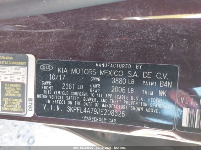 Photo 8 VIN: 3KPFL4A79JE208326 - KIA FORTE 