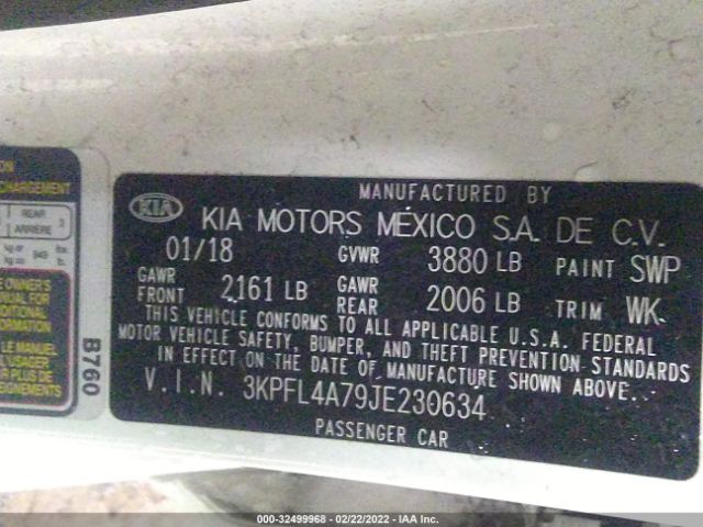 Photo 8 VIN: 3KPFL4A79JE230634 - KIA FORTE 