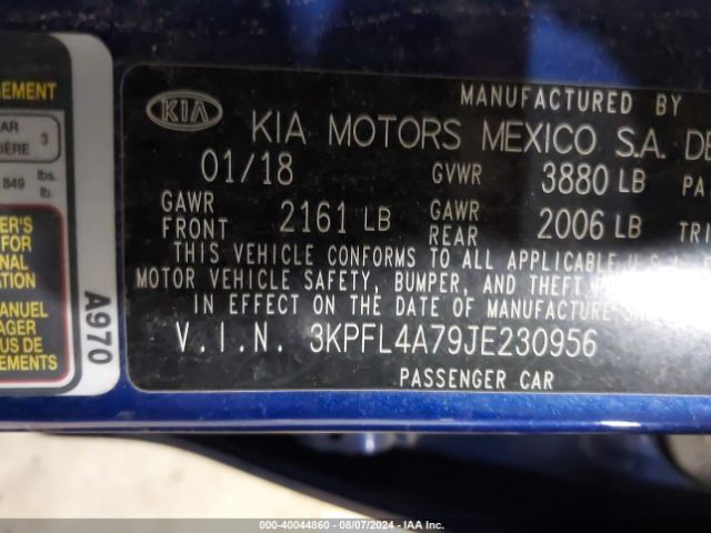 Photo 8 VIN: 3KPFL4A79JE230956 - KIA FORTE 