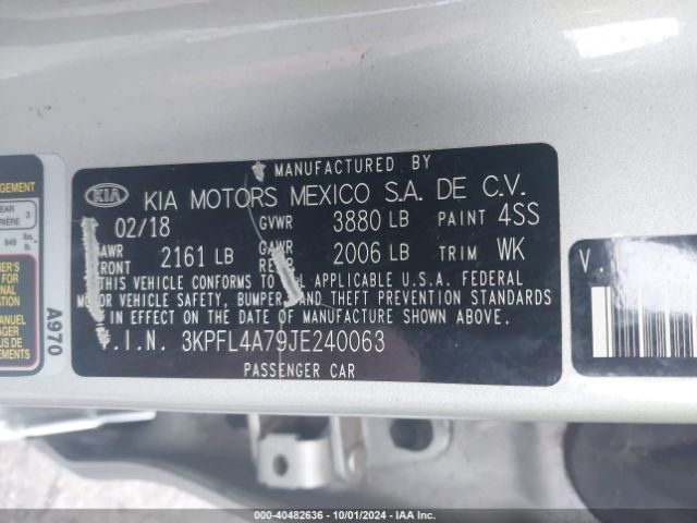 Photo 8 VIN: 3KPFL4A79JE240063 - KIA FORTE 