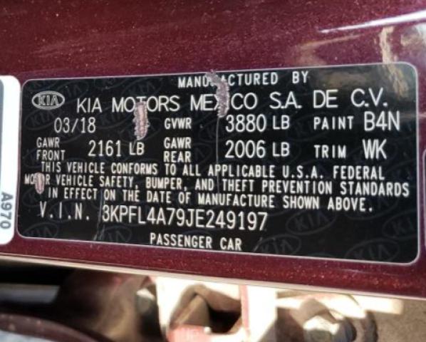 Photo 11 VIN: 3KPFL4A79JE249197 - KIA FORTE LX 