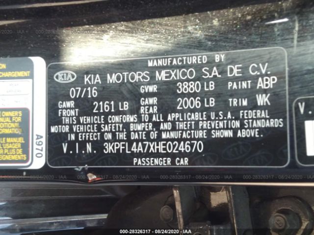 Photo 8 VIN: 3KPFL4A7XHE024670 - KIA FORTE 