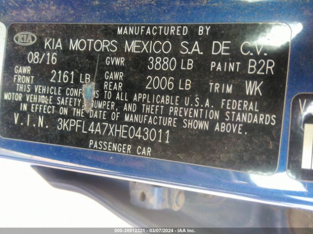 Photo 8 VIN: 3KPFL4A7XHE043011 - KIA FORTE 