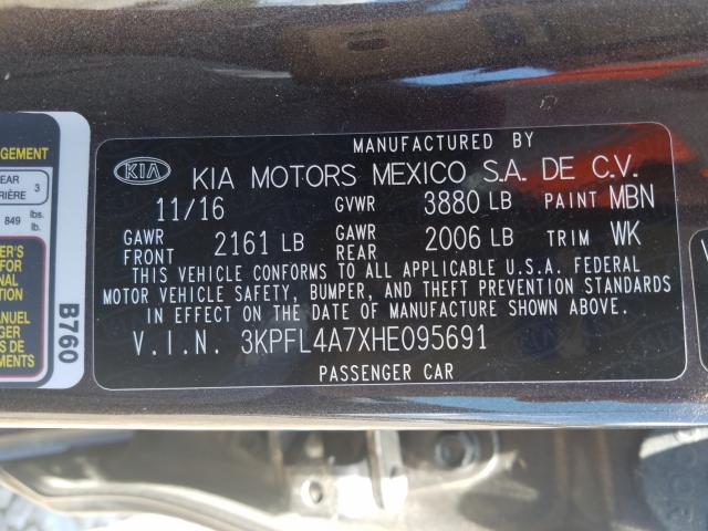 Photo 9 VIN: 3KPFL4A7XHE095691 - KIA FORTE LX 