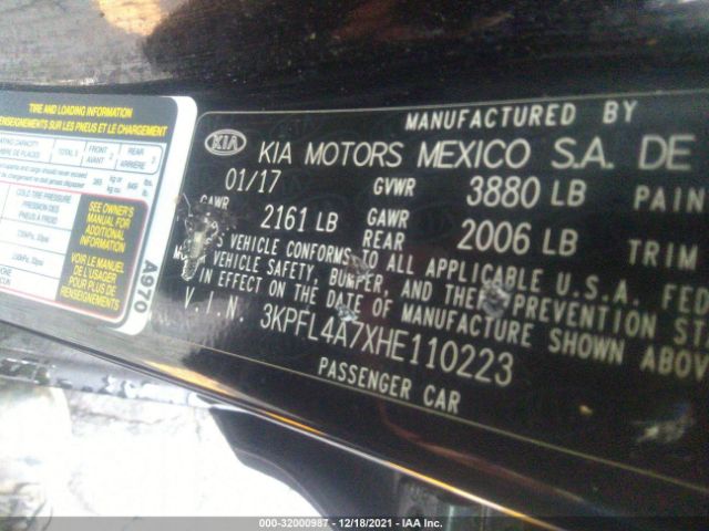 Photo 8 VIN: 3KPFL4A7XHE110223 - KIA FORTE 