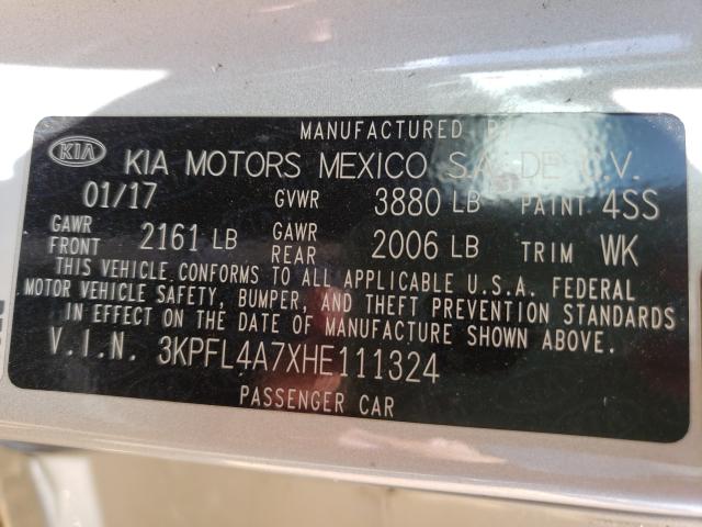 Photo 9 VIN: 3KPFL4A7XHE111324 - KIA FORTE LX 