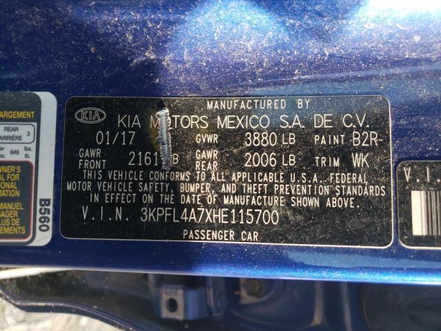 Photo 11 VIN: 3KPFL4A7XHE115700 - KIA FORTE 