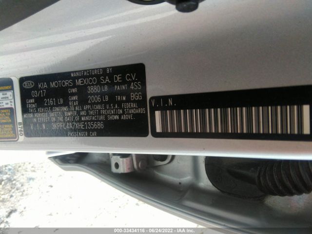 Photo 8 VIN: 3KPFL4A7XHE135686 - KIA FORTE 