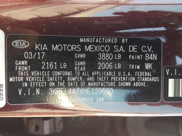 Photo 9 VIN: 3KPFL4A7XHE139690 - KIA FORTE LX 