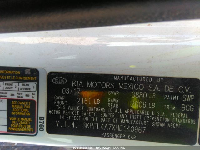 Photo 8 VIN: 3KPFL4A7XHE140967 - KIA FORTE 