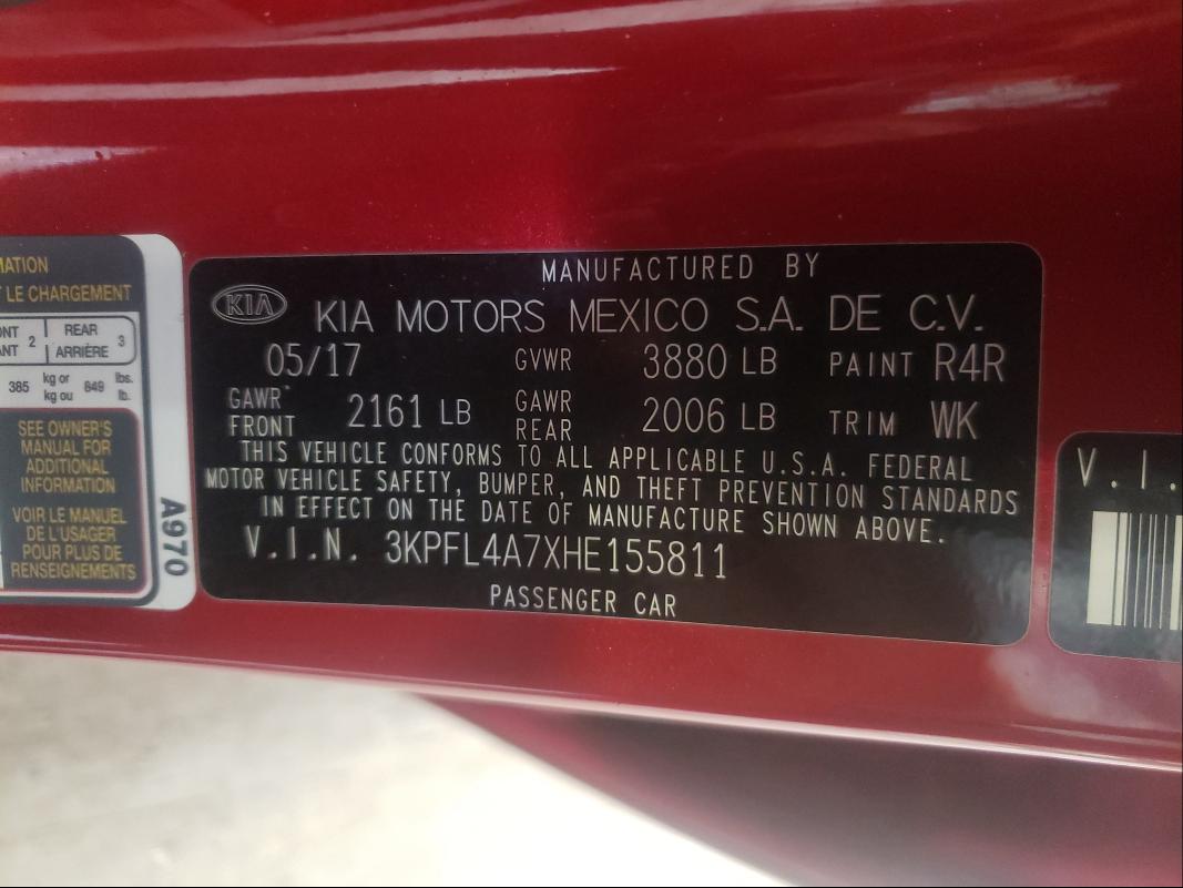 Photo 9 VIN: 3KPFL4A7XHE155811 - KIA FORTE LX 