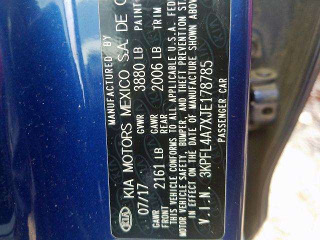 Photo 9 VIN: 3KPFL4A7XJE178785 - KIA FORTE LX 