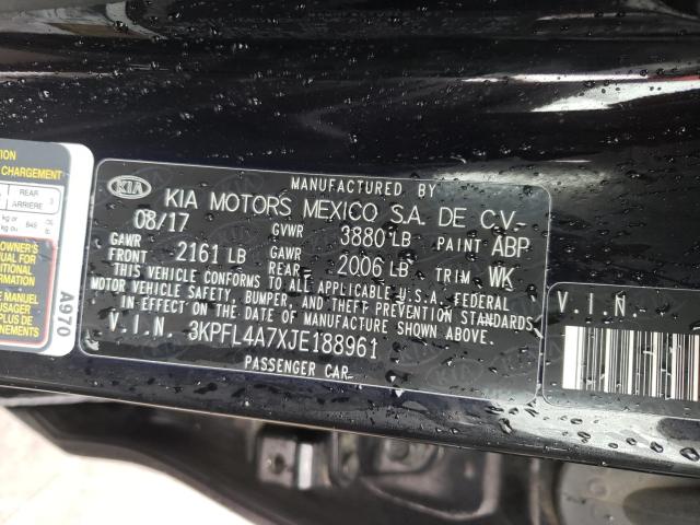 Photo 9 VIN: 3KPFL4A7XJE188961 - KIA FORTE LX 