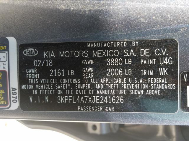 Photo 9 VIN: 3KPFL4A7XJE241626 - KIA FORTE LX 