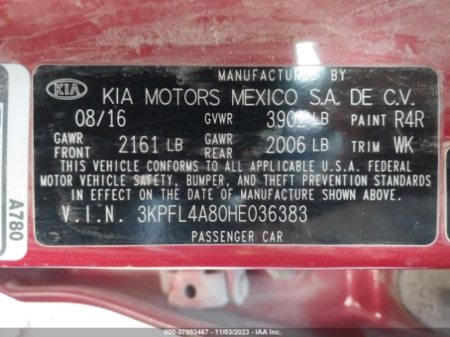 Photo 8 VIN: 3KPFL4A80HE036383 - KIA FORTE 