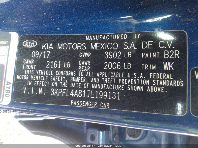 Photo 8 VIN: 3KPFL4A81JE199131 - KIA FORTE 