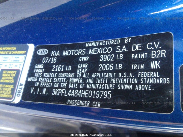 Photo 8 VIN: 3KPFL4A84HE019795 - KIA FORTE 