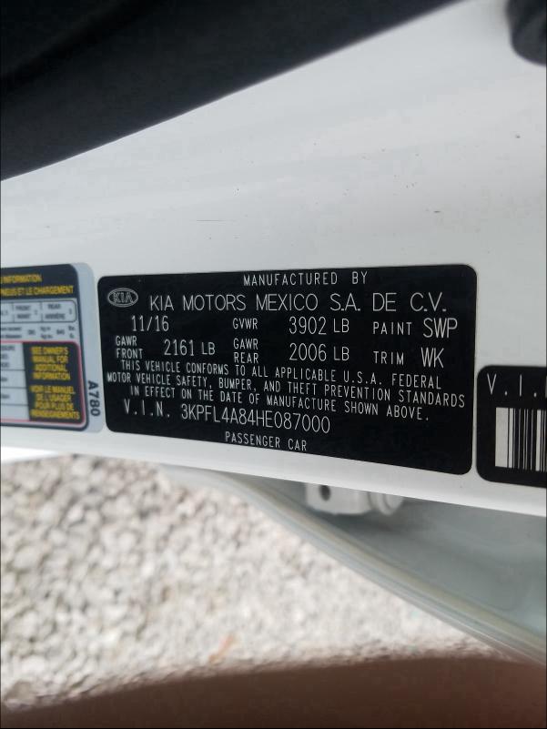 Photo 9 VIN: 3KPFL4A84HE087000 - KIA FORTE EX 