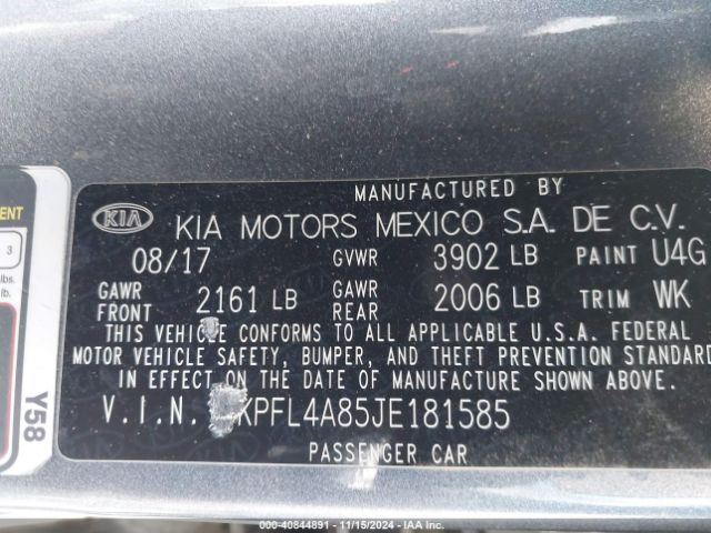 Photo 8 VIN: 3KPFL4A85JE181585 - KIA FORTE 