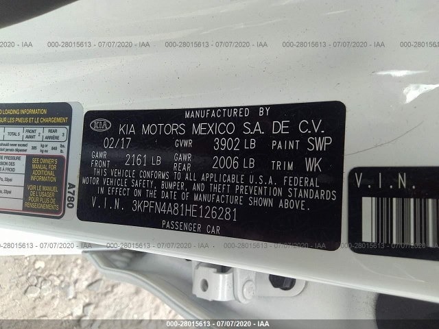 Photo 8 VIN: 3KPFN4A81HE126281 - KIA FORTE 