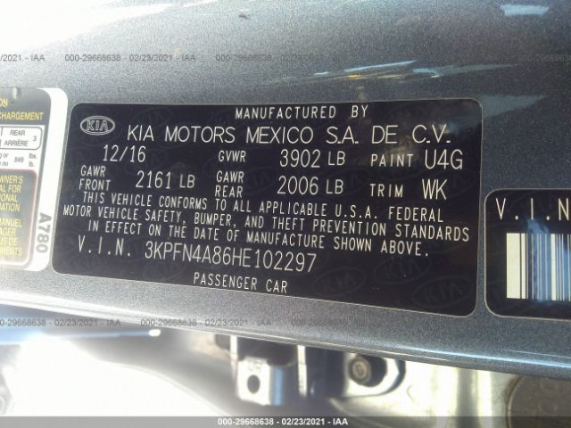 Photo 8 VIN: 3KPFN4A86HE102297 - KIA FORTE 