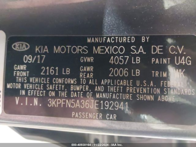 Photo 8 VIN: 3KPFN5A36JE192941 - KIA FORTE 