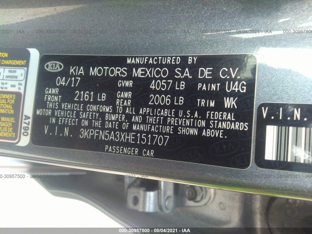 Photo 8 VIN: 3KPFN5A3XHE151707 - KIA FORTE5 