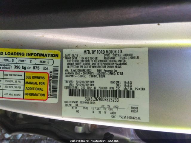 Photo 8 VIN: 3LN6L2G90DR825233 - LINCOLN MKZ 