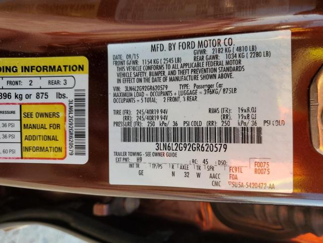 Photo 11 VIN: 3LN6L2G92GR620579 - LINCOLN MKZ 