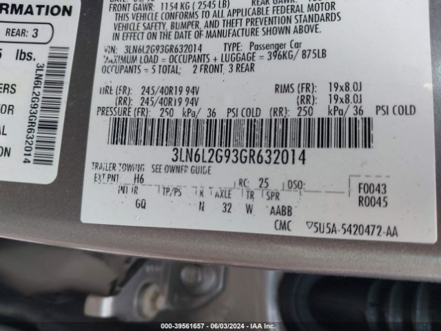 Photo 8 VIN: 3LN6L2G93GR632014 - LINCOLN MKZ 