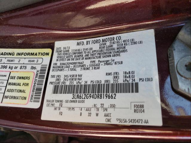 Photo 9 VIN: 3LN6L2G94DR819662 - LINCOLN MKZ 