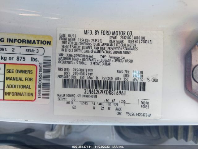 Photo 8 VIN: 3LN6L2G9XDR816961 - LINCOLN MKZ 