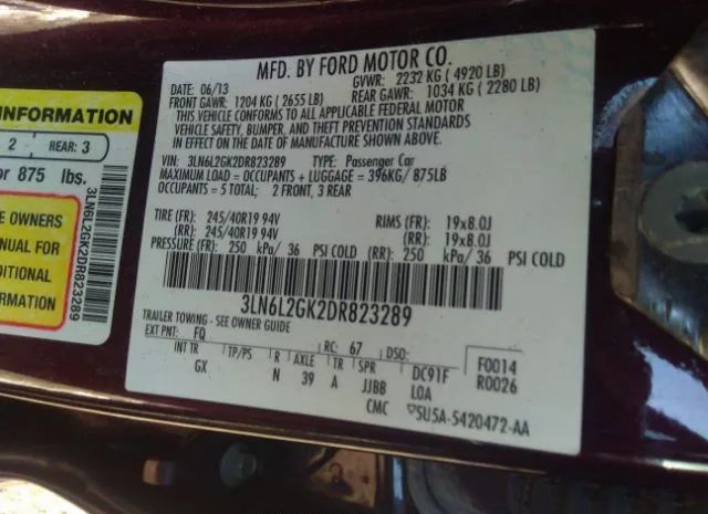 Photo 8 VIN: 3LN6L2GK2DR823289 - LINCOLN MKZ 