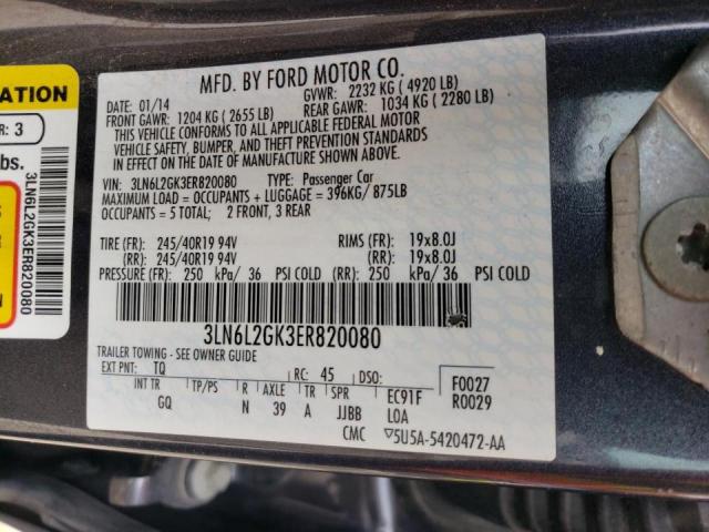 Photo 9 VIN: 3LN6L2GK3ER820080 - LINCOLN MKZ 