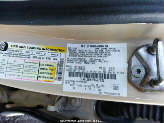 Photo 8 VIN: 3LN6L2GK4FR627132 - LINCOLN MKZ 