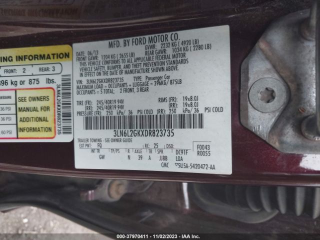 Photo 8 VIN: 3LN6L2GKXDR823735 - LINCOLN MKZ 