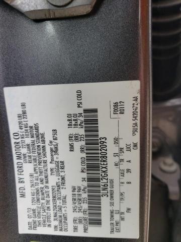 Photo 12 VIN: 3LN6L2GKXER802093 - LINCOLN MKZ 