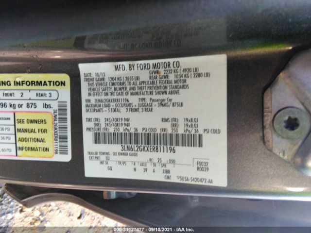 Photo 8 VIN: 3LN6L2GKXER811196 - LINCOLN MKZ 