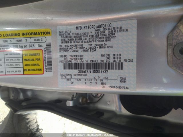 Photo 8 VIN: 3LN6L2J91DR819532 - LINCOLN MKZ 