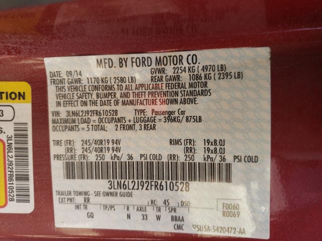 Photo 9 VIN: 3LN6L2J92FR610528 - LINCOLN MKZ 