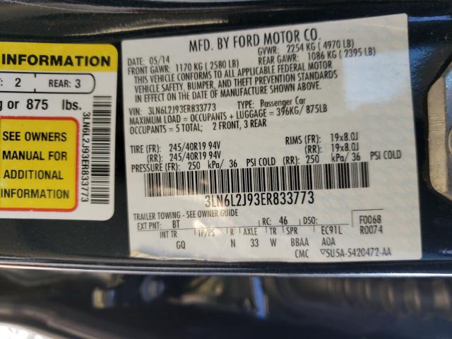 Photo 9 VIN: 3LN6L2J93ER833773 - LINCOLN MKZ 