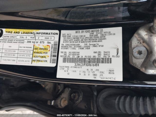 Photo 8 VIN: 3LN6L2J93GR616484 - LINCOLN MKZ 