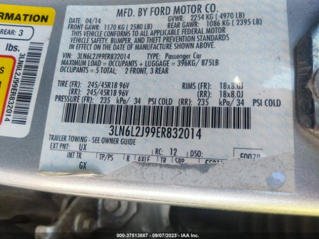 Photo 8 VIN: 3LN6L2J99ER832014 - LINCOLN MKZ 